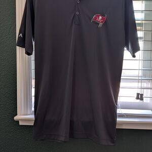 Antigua Black Polo Shirt with Red Logo